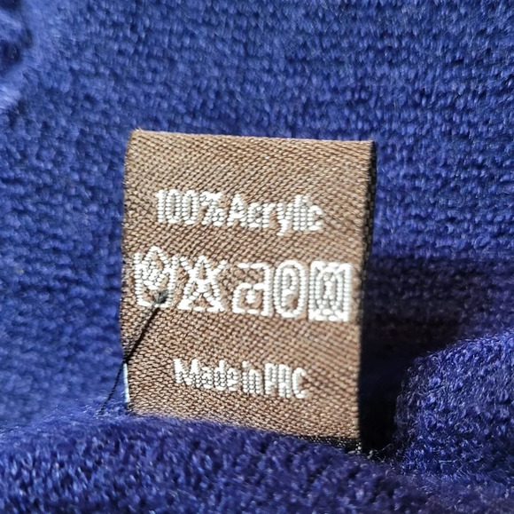 Blue Tassled Cardigan Poncho Shrug Wrap - Picture 6 of 7